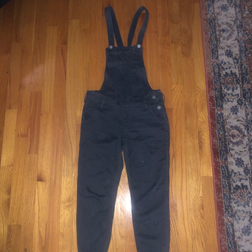 Grey suede overalls